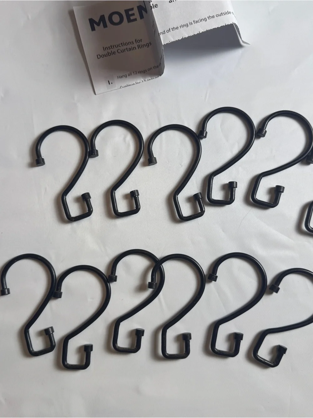 ✨ NEW Moen Double Shower Curtain Rings - Old World Bronze - Set of 12 ✨